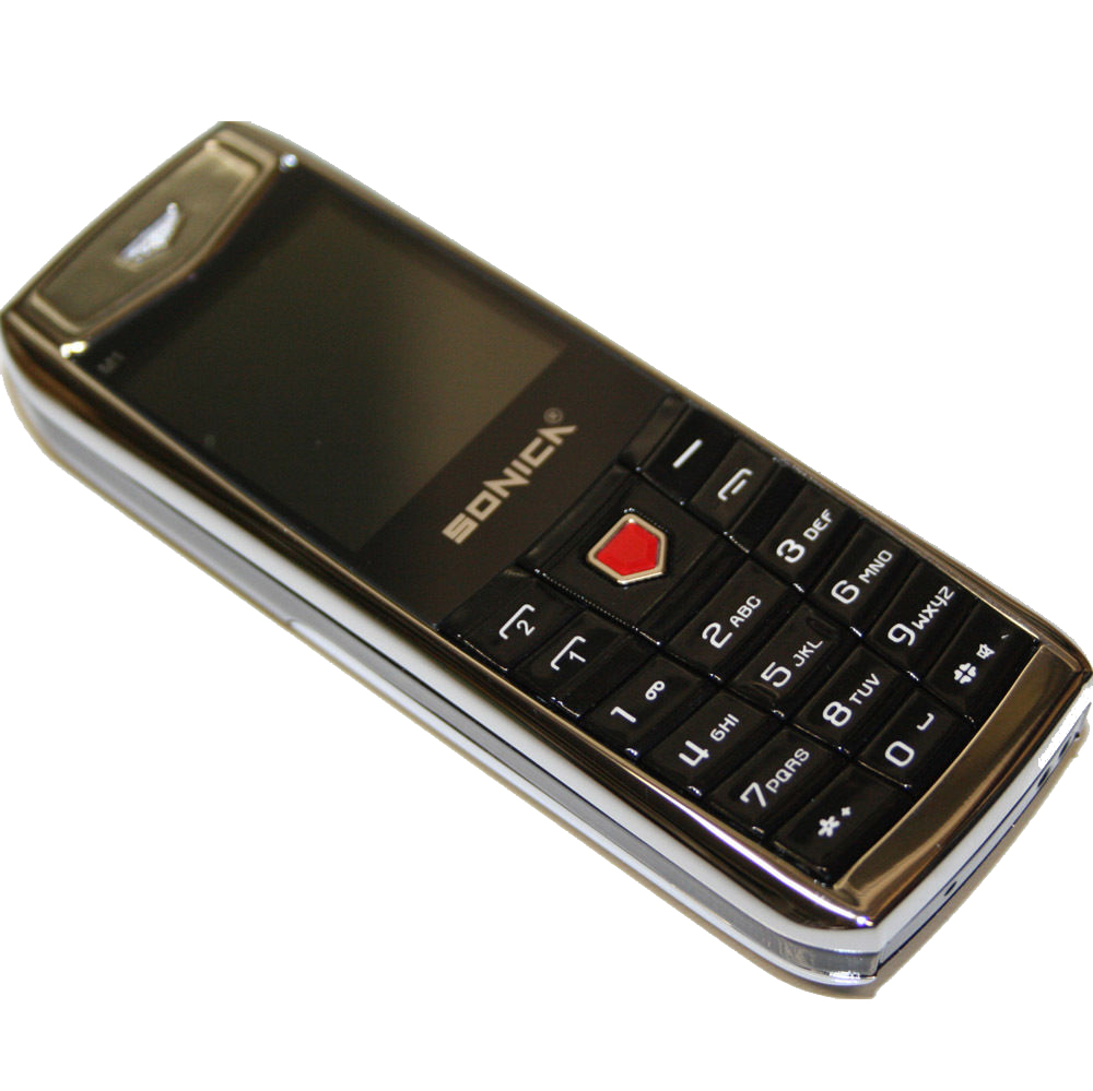 Sonica M1 Chrome Finish Mini Phone (Dual Sim) Black