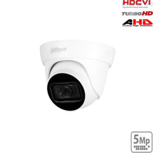 HD-CVI kupolinė kam. 5MP su IR pašvietimu iki 30m.,1/2.7″ 2.8mm 93°, IP67, su mikrofonu