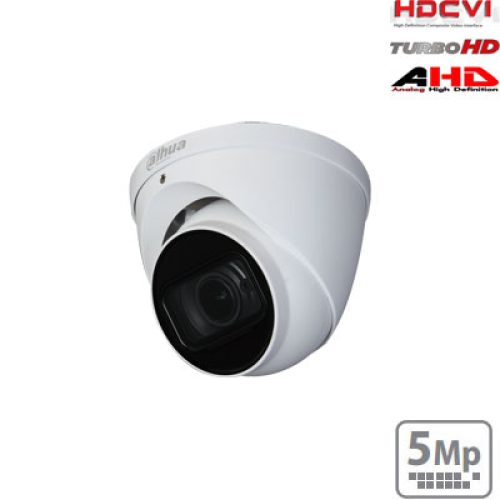 HD-CVI kupolinė kamera 5MP su LXIR iki 60m. 2.7~12mm 98°~34°, IP67, Lite serija, su mikrofonu