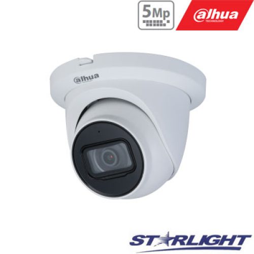 IP kamera kupolinė 5MP su IR iki 30m, 2.8mm 96°, WDR120dB, 3D-DNR, IP67, PoE , H.265, Mic