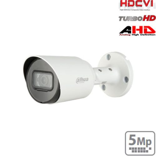 HD-CVI cilindrinė kam. 5MP su IR pašvietimu iki 30m.,1/2.7″ 2.8mm 93°, IP67, su mikrofonu
