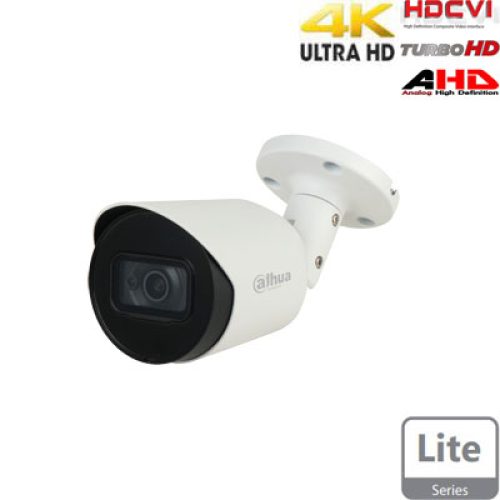 HD-CVI, TVI, AHD, CVBS kam.cilindrinė 8MP, IR pašvietimas iki 30m., 1/2.7″ 2.8mm, IP67, su mikrofonu