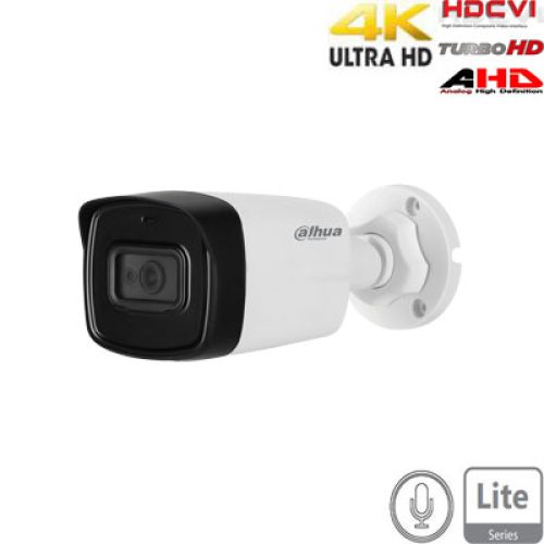 HD-CVI, TVI, AHD, CVBS kam.cilindrinė 8MP, LXIR pašvietimas iki 80m.,1/2.7″ 3.6mm,IP67, su mikrofonu