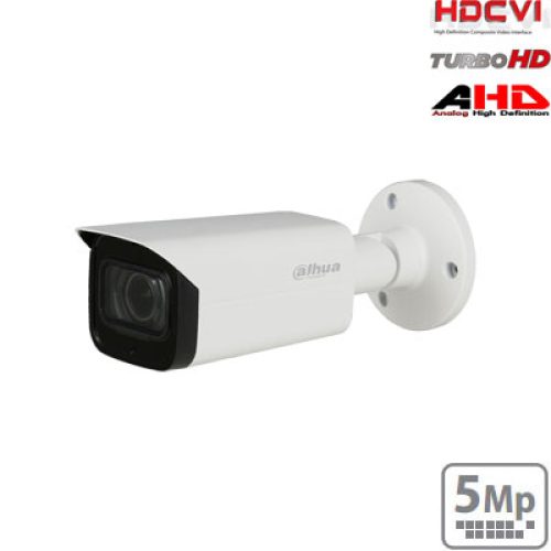 HD-CVI cilindrinė kam. STARLIGHT 5MP, LXIR pašvietimas iki 80m.,1/2.8″ 3.6mm 79°, IP67, su mikrofonu