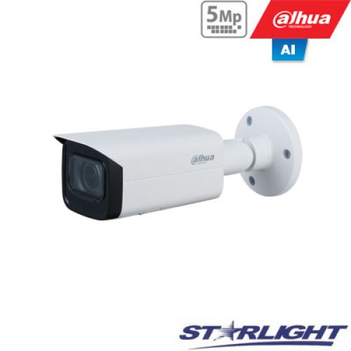 IP kam. AI 5M 2K cilindr. STARLIGHT su LXIR iki 60m, 5MP(2592×1944) 1~20fps, 2.7mm–13.5mm,H.265+