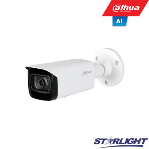 IP kam. 2MP Cilindr. STARLIGHT AI su LXIR iki 80m, 2MP 1~25fps, 3.6mm, H.265+, ePoE 800m.