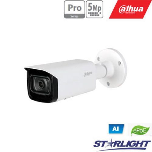 IP kam. AI 5M 2K Cilind. STARLIGHT su LXIR iki 80m, 5MP(2592×1944) 1~20fps, 3.6mm, H.265+, ePoE