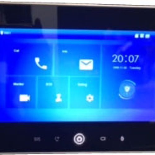 IP domofono monitorius su WIFI, 7 col. 1024×600,Micro SD kortelės prievadas,PoE(802.3af) juodas, SIP